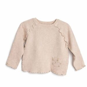 Easy Peasy Ribbed Ruffle Top 3T Neutral Beige